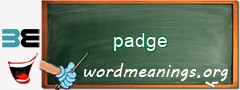 WordMeaning blackboard for padge